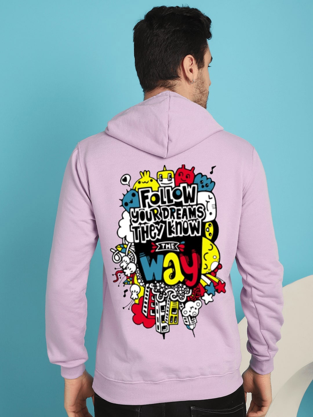 

YOU FOREVER Humour & Comic Printed Hooded Sweatshirt, Lavender