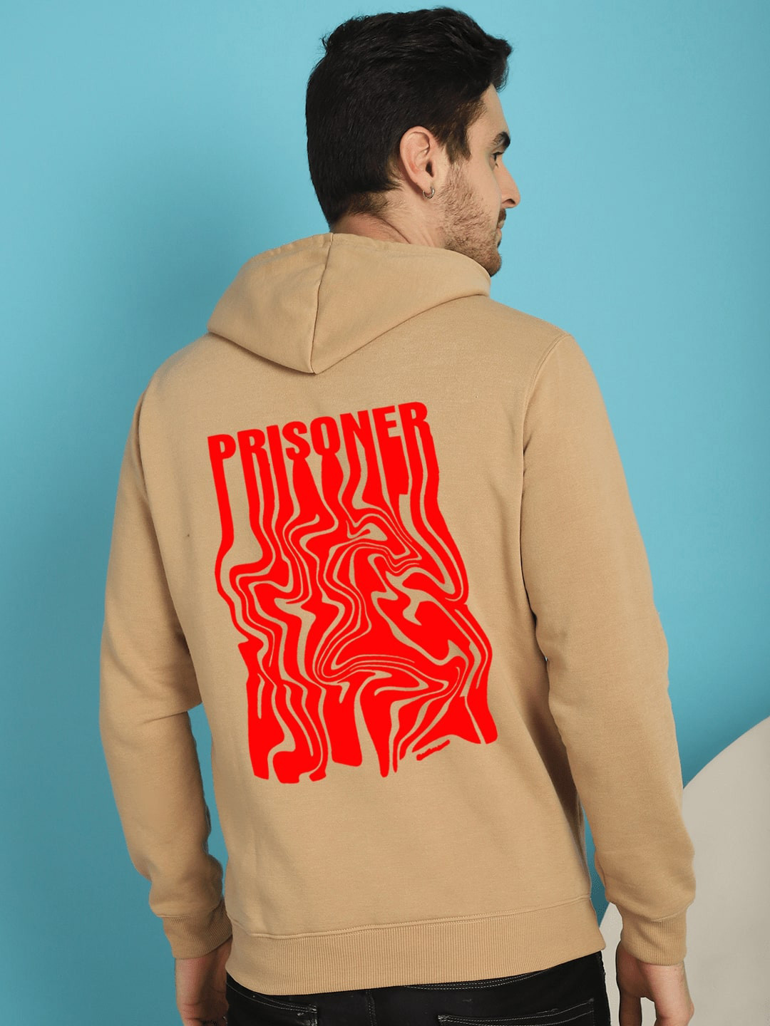 

YOU FOREVER Typography Printed Hooded Sweatshirt, Beige