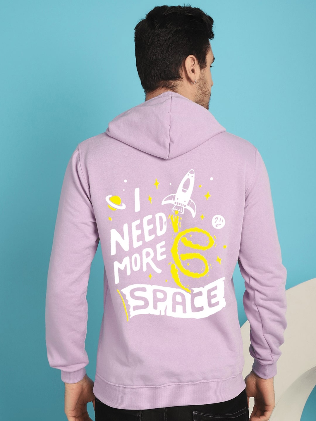

YOU FOREVER Typography Printed Hooded Fleece Pullover Sweatshirt, Lavender