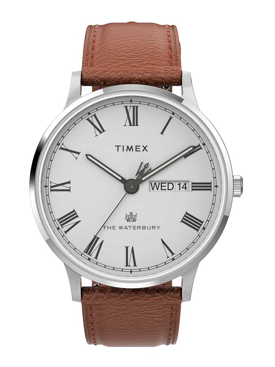 

Timex Waterbury Men Dial & Leather Straps Analogue Watch TW2V46500UJ, White
