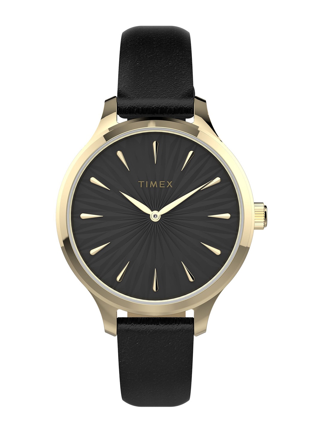 

Timex Women Leather Straps Analogue Watch TW2V06600UJ, Black