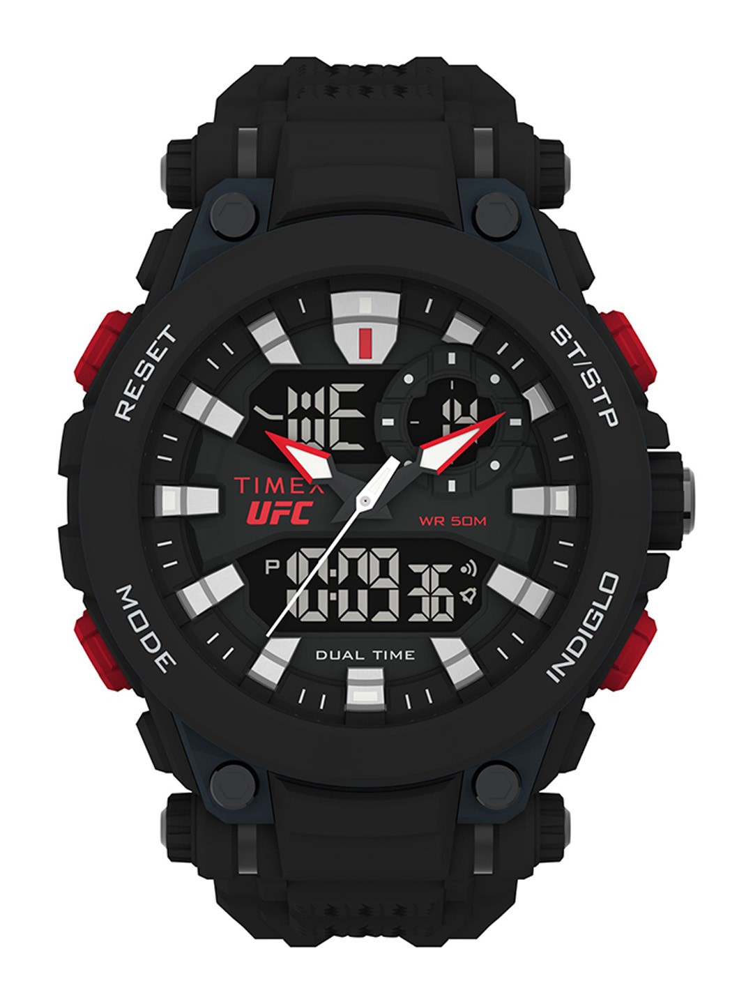 

Timex Men Printed Dial & Textured Straps Digital Dial Watch TW5M528000D, Black