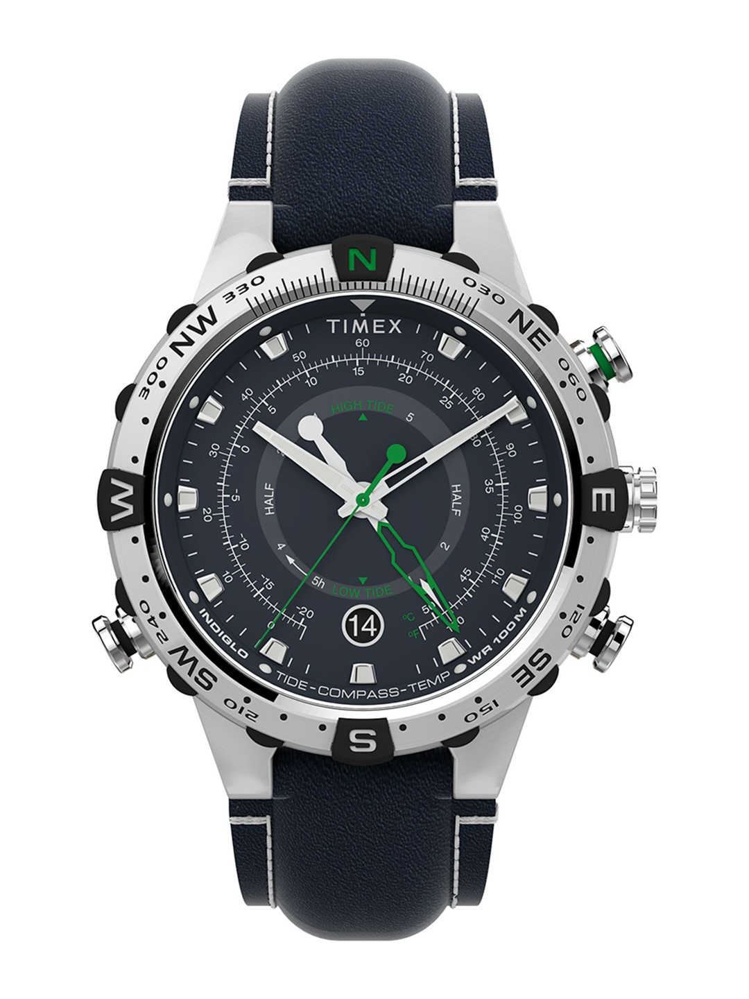 

Timex Men Leather Straps Analogue Watch TW2V48900UJ, Blue