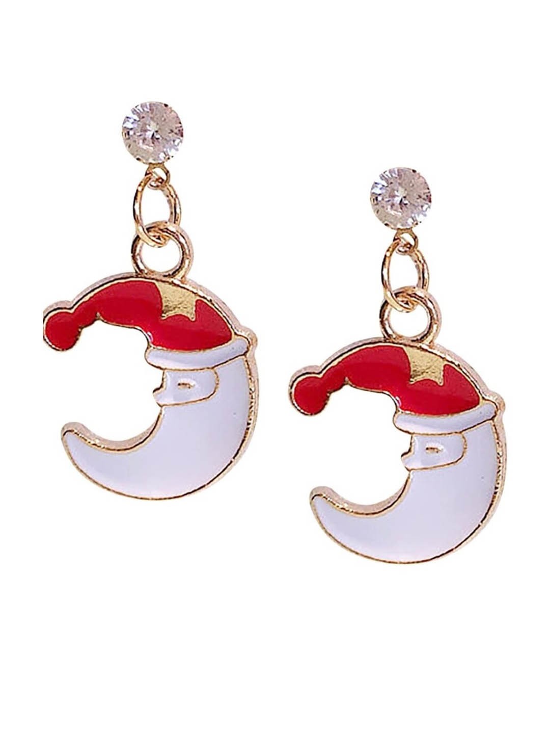

EL REGALO Crescent Shaped Drop Earrings, White