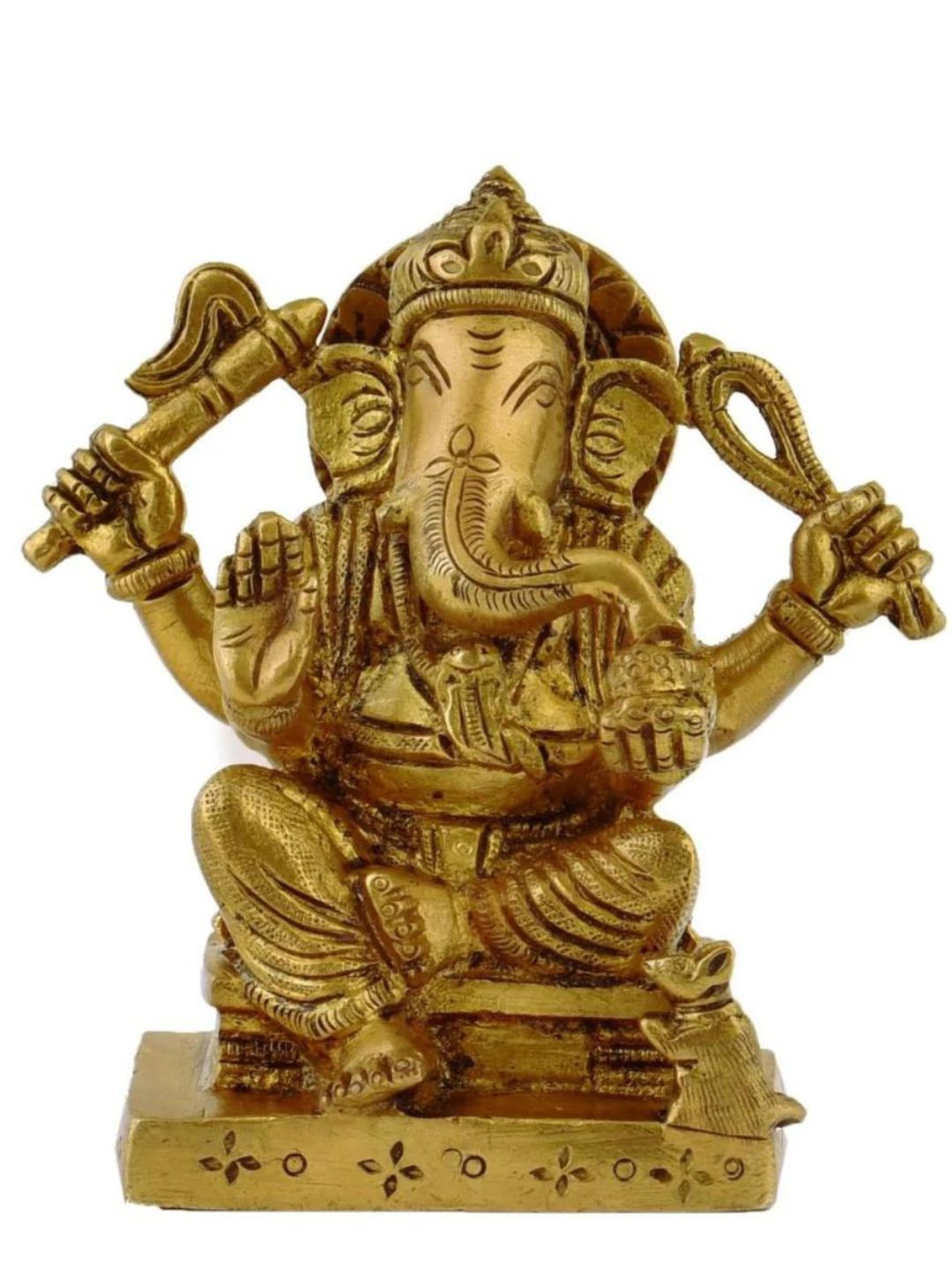 

The Advitya Lord Ganesha Brass Idol Showpiece, Gold