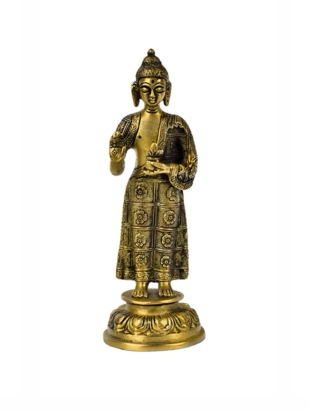 

The Advitya Gold Toned Standing Buddha Religious Large Idol Showpiece