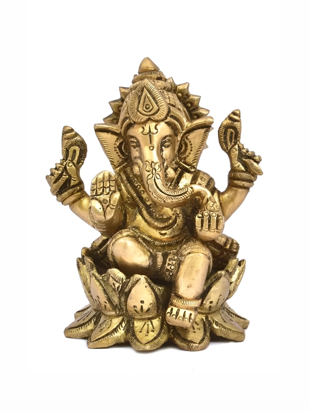 

The Advitya Gold-Toned Lord Ganesha On Lotus Showpiece