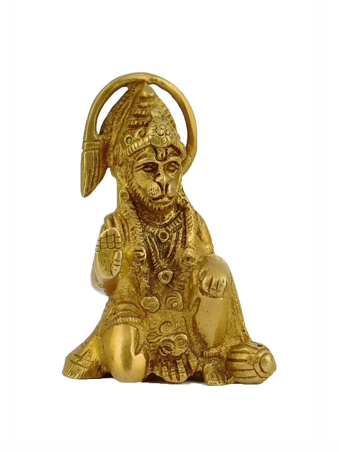 

The Advitya Small Hanuman Brass Showpiece, Gold