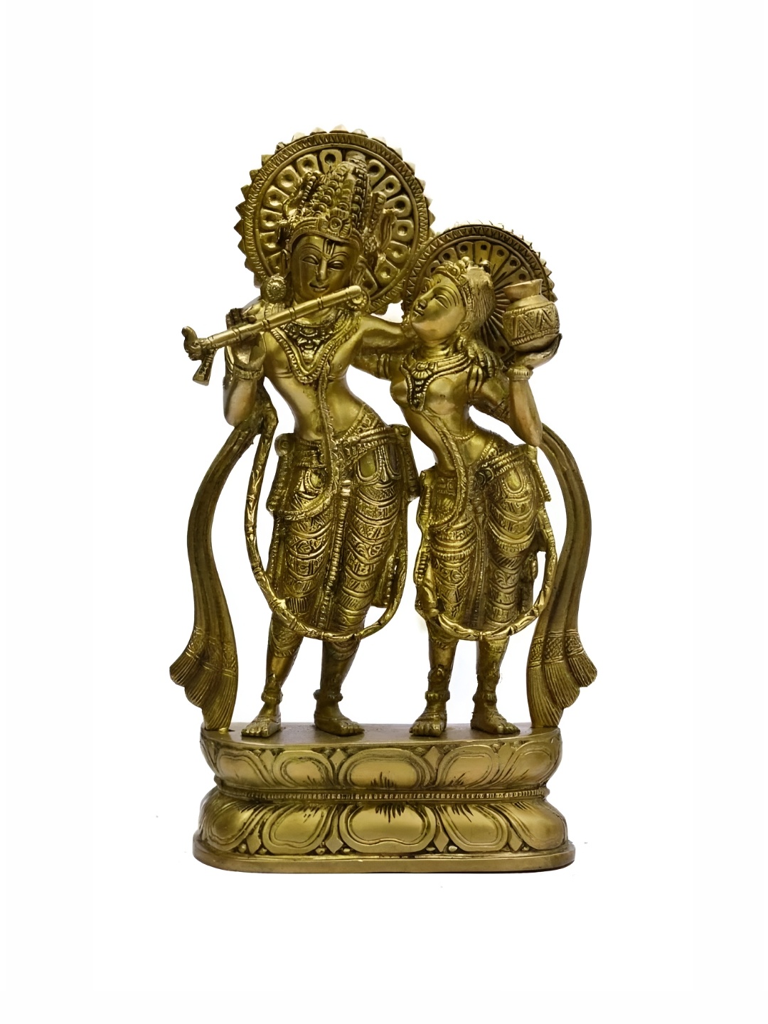 

The Advitya Gold Toned Brass Radha Krishna Idol Showpiece