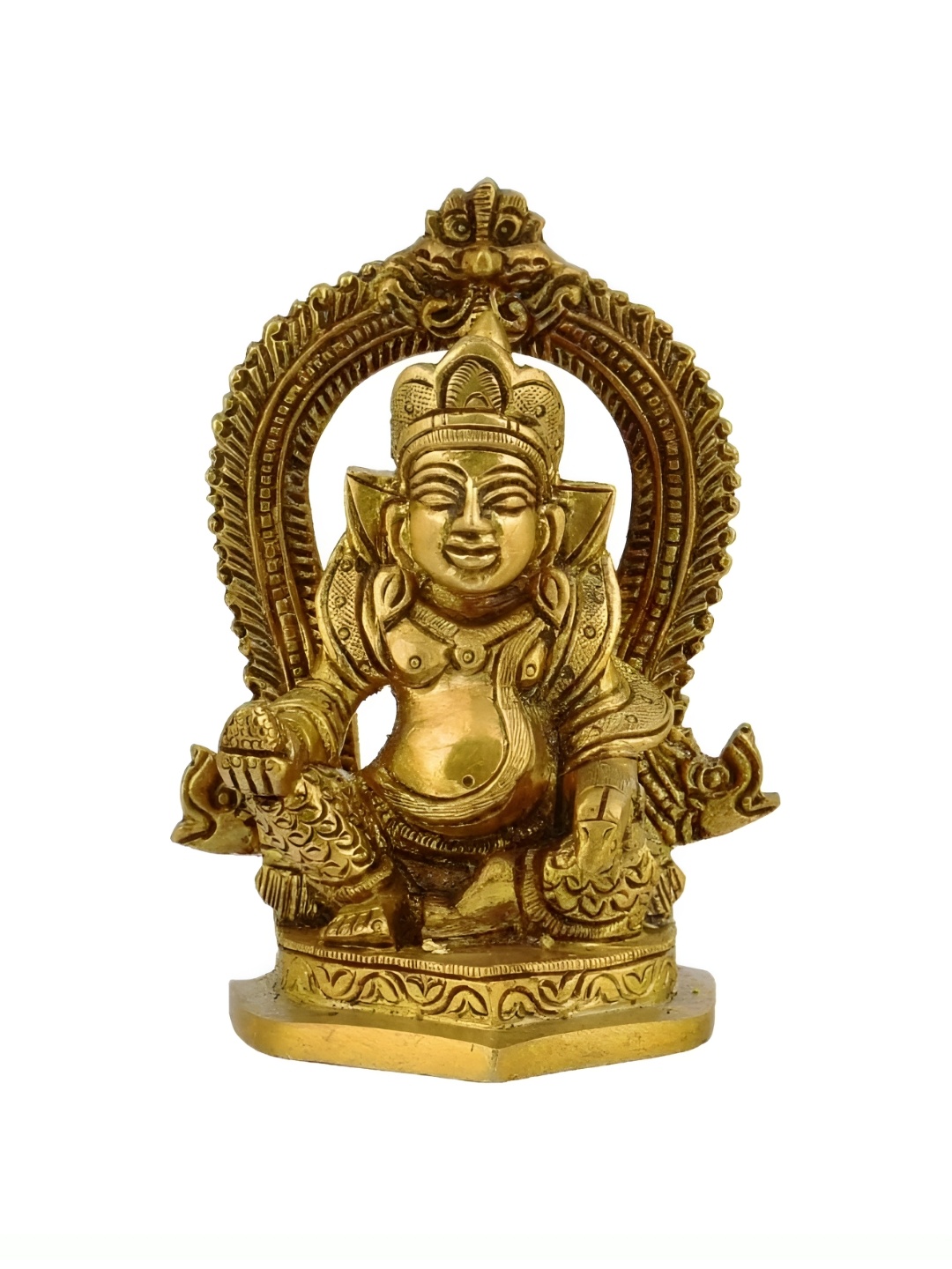 

The Advitya Lord Kuber Bhandari Brass Idol Showpiece, Gold
