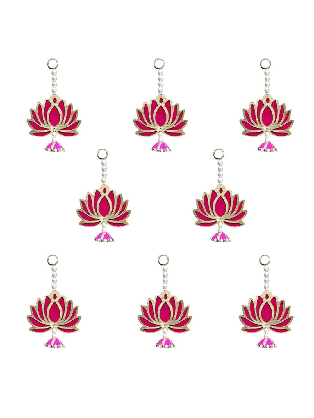 

The Advitya Pink& Gold-Tone 8Pcs Lotus Wall Hanging Showpiece