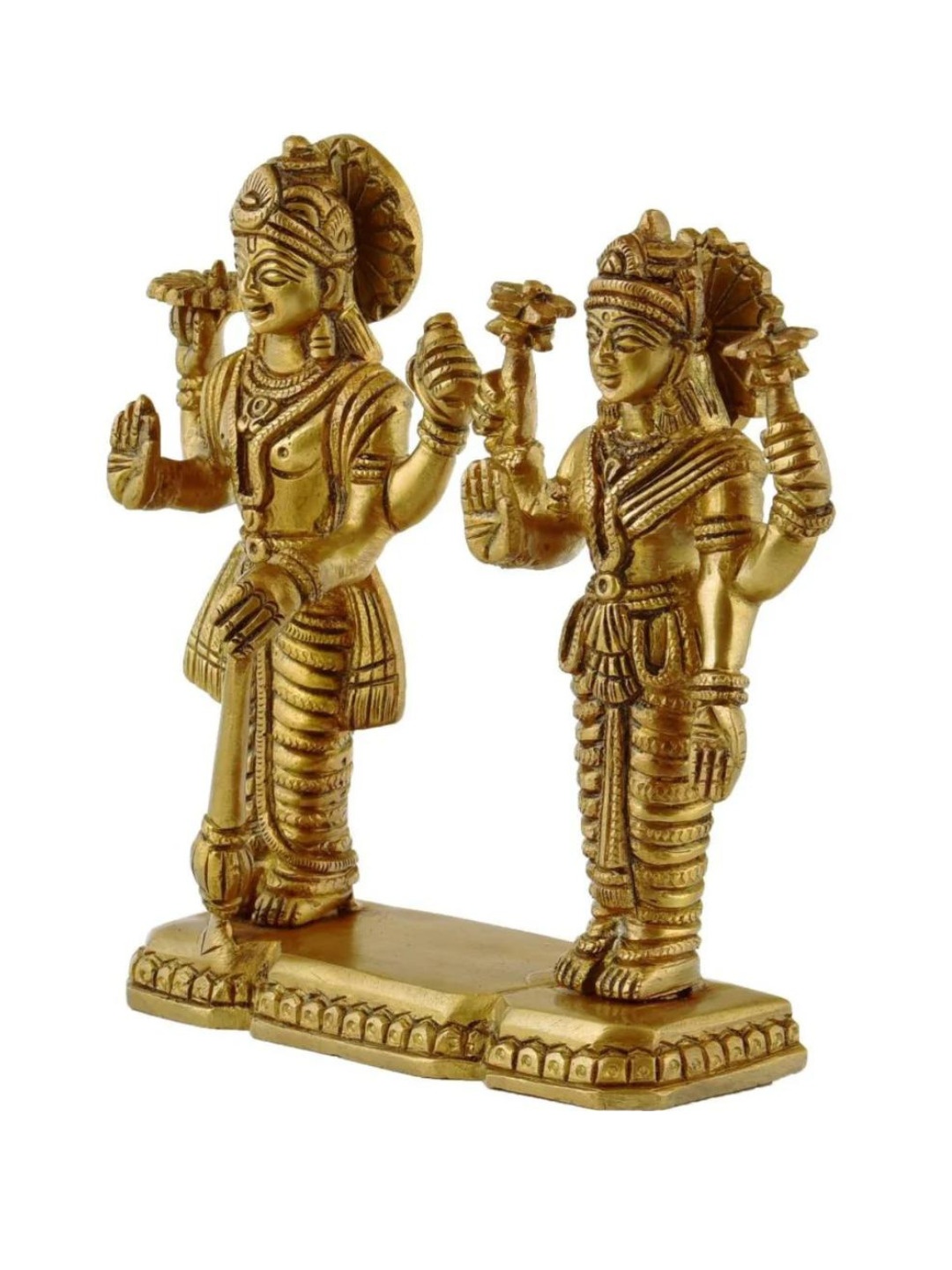 

The Advitya Laxmi Vishnu Narayan Brass Idol Showpiece, Gold