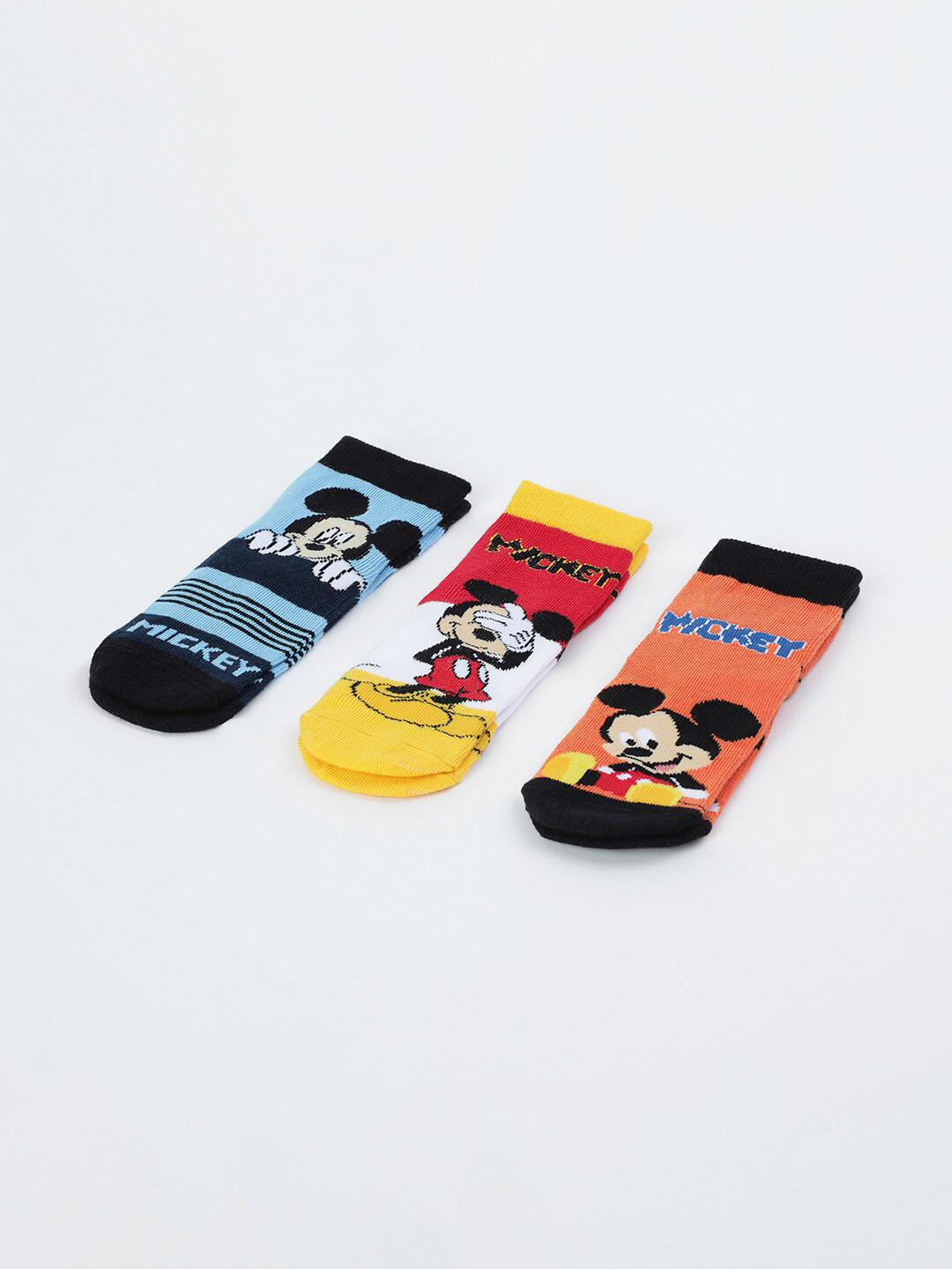 

max Boys Pack Of 3 Mickey Mouse Ankle-Length Socks, Navy blue