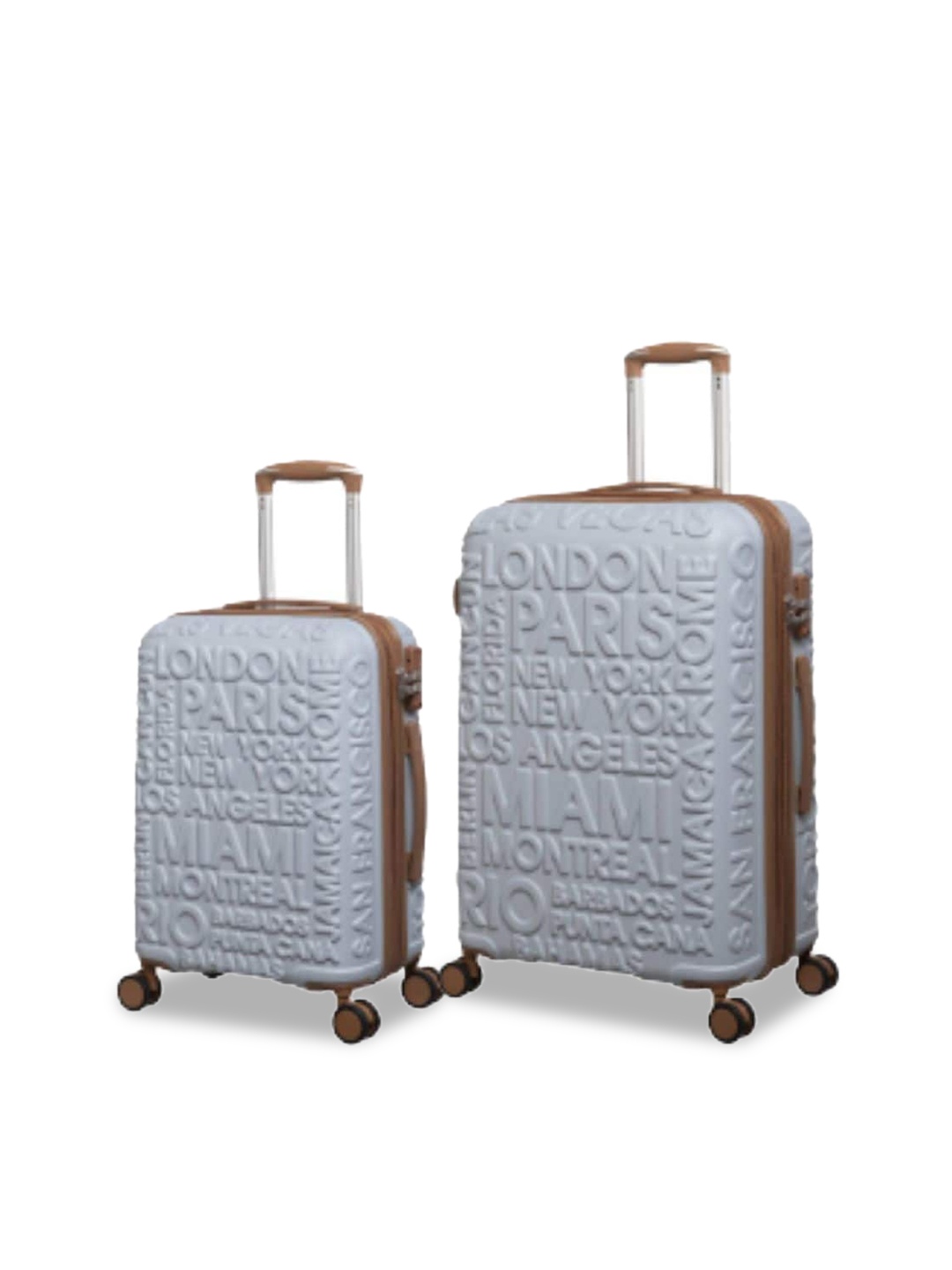 

IT luggage Destination Set of 2 Textured Hard-Sided Check-in Trolley Suitcases - 105 L, Blue