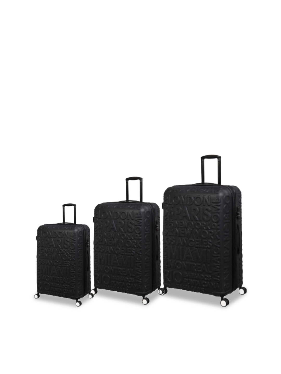 

IT luggage Destination Set Of 3 Textured Trolley Suitcase - 156 L, Black