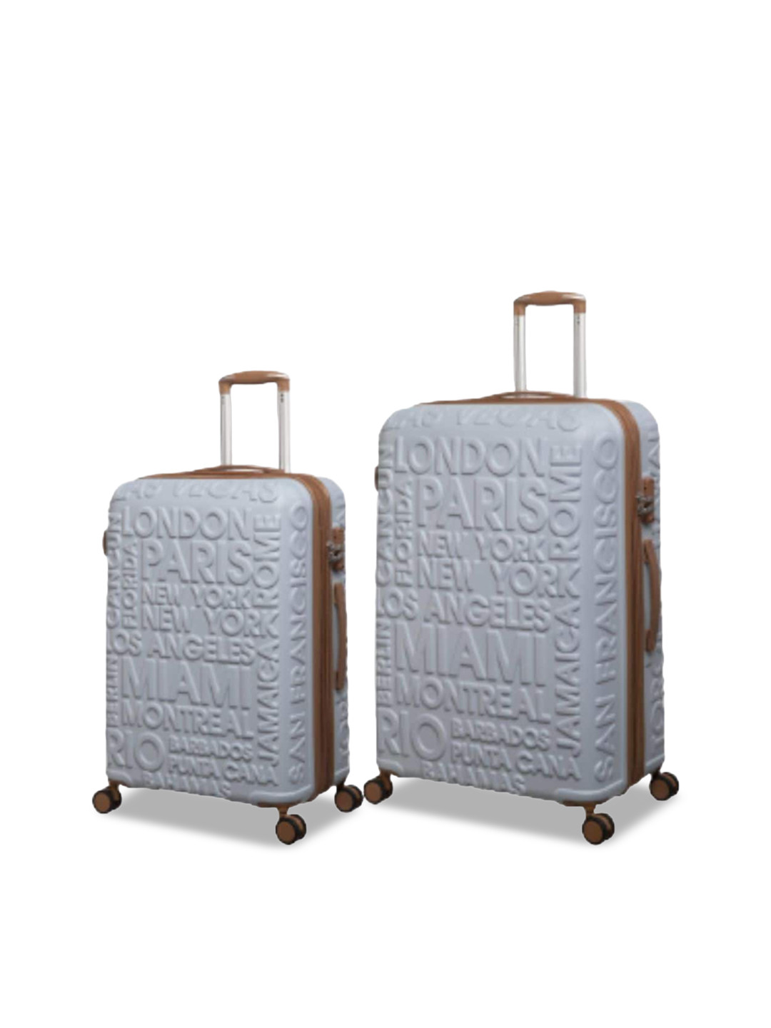 

IT luggage Destination Set Of 2 Textured Hard-Sided Trolley Suitcase, Blue