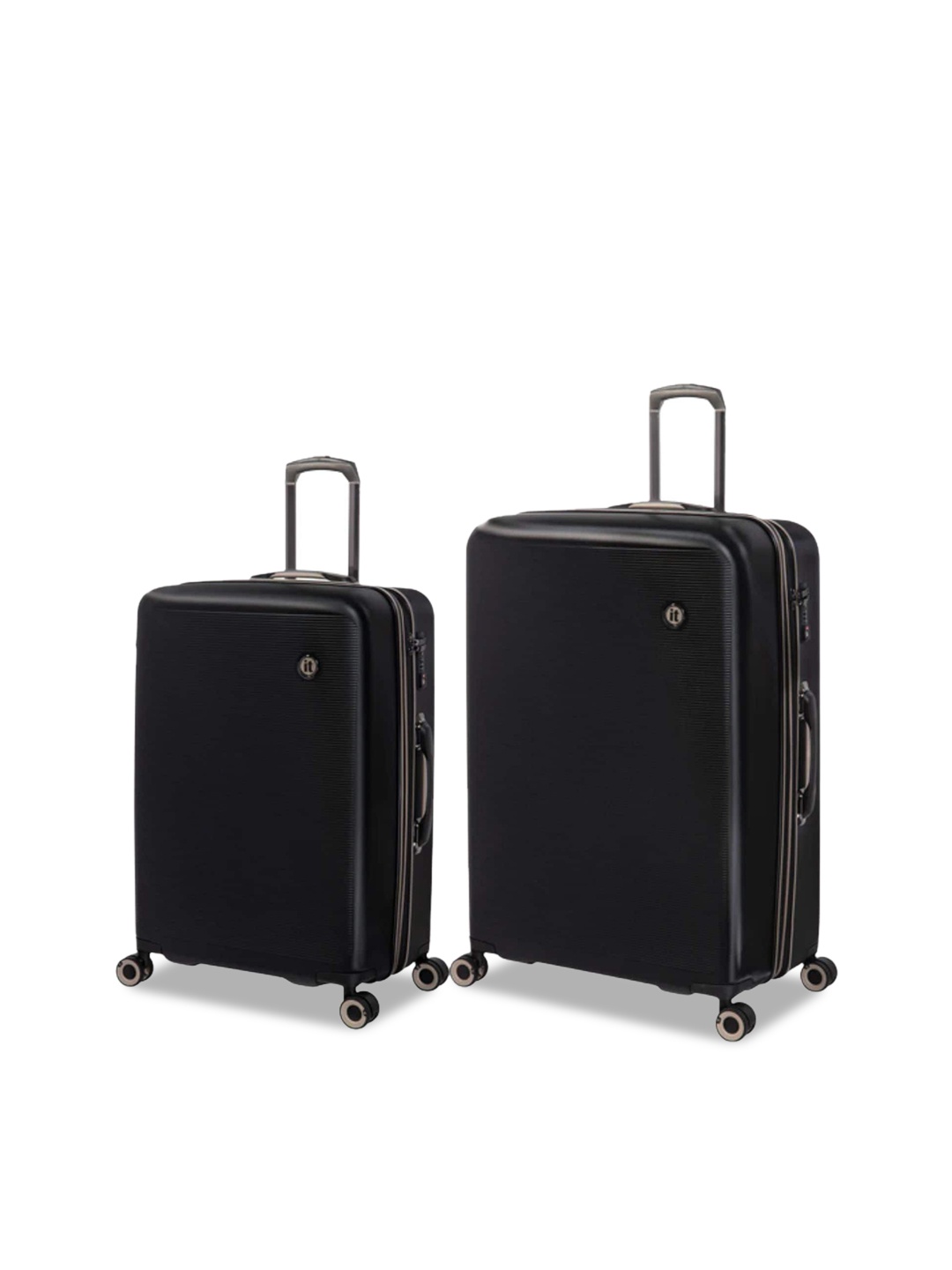 

IT luggage Rapidity Set Of 2 Textured 28 inches Hard-Sided Trolley Suitcase, Black