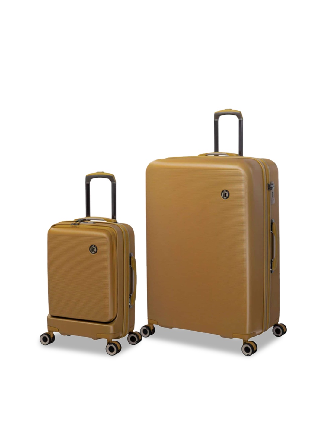 

IT luggage Rapidity Set Of 2 Textured Hard-Sided Trolley Suitcase, Mustard