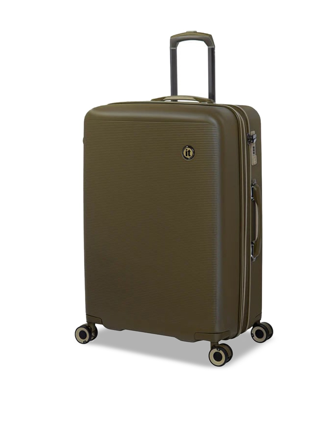 

IT luggage Rapidity Textured Hard-Sided 24 inches 360-Degree Rotation Trolley Suitcase, Olive