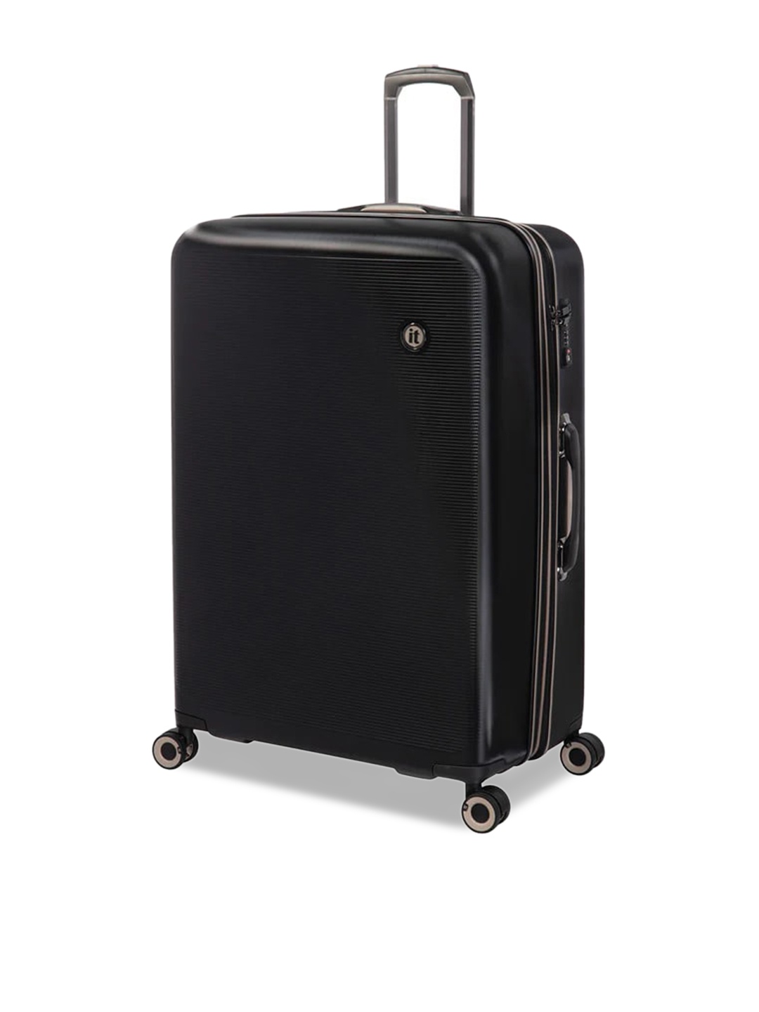 

IT luggage Rapidity Textured 28 inches Hard-Sided 360-Degree Rotation Trolley Suitcase, Black