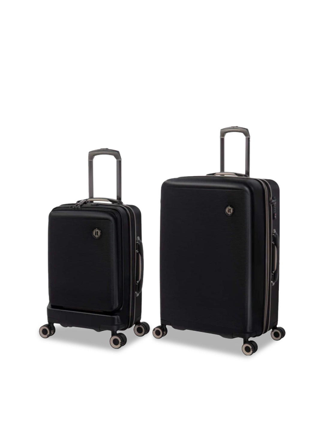 

IT luggage Set Of 2 Rapidity Striped Hard-Sided Trolley Suitcases 51-100 L, Black