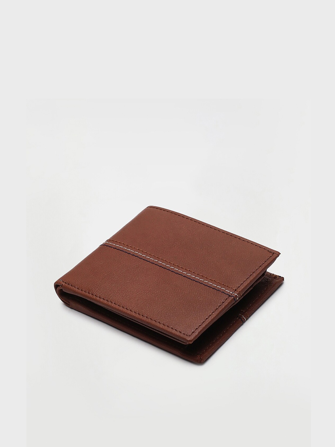 

max Textured Leather Two Fold Wallet, Brown
