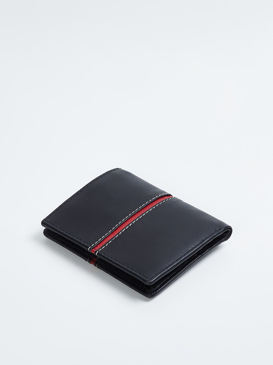 

max Textured Leather Two Fold Wallet, Black