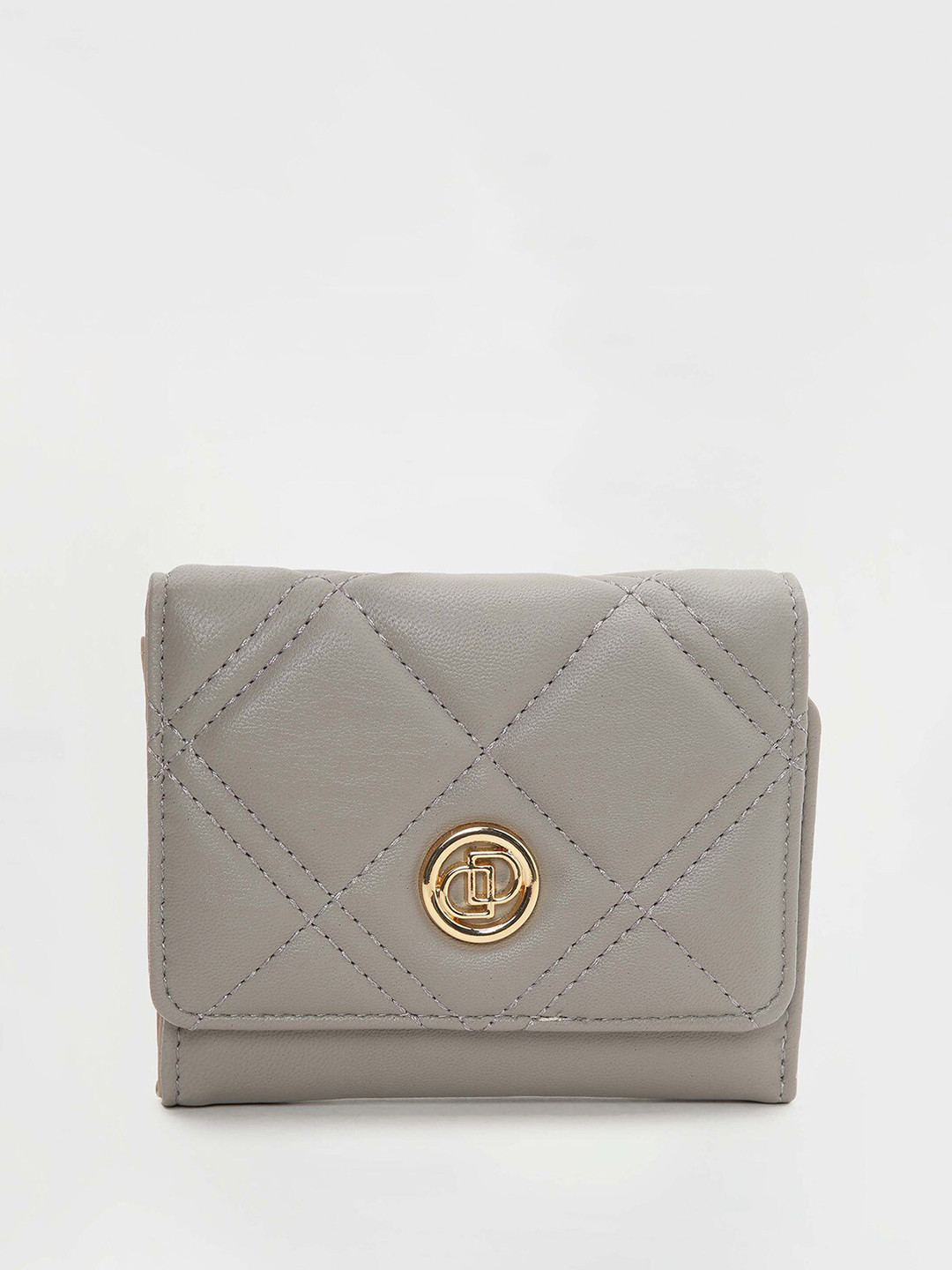 

max Women PU Self Design Envelope Wallet, Grey
