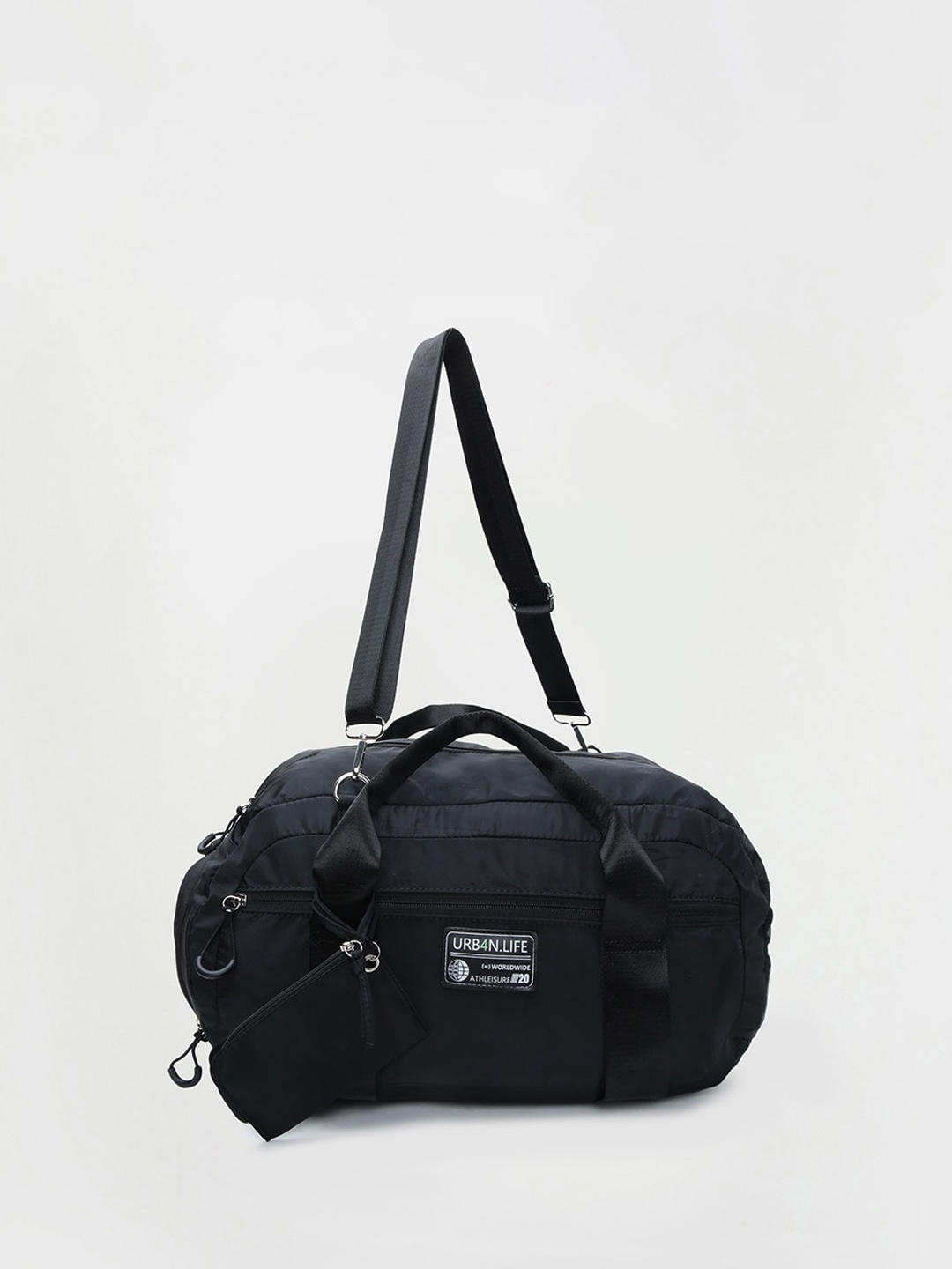 

max Solid Duffle Bag with Pouch, Black