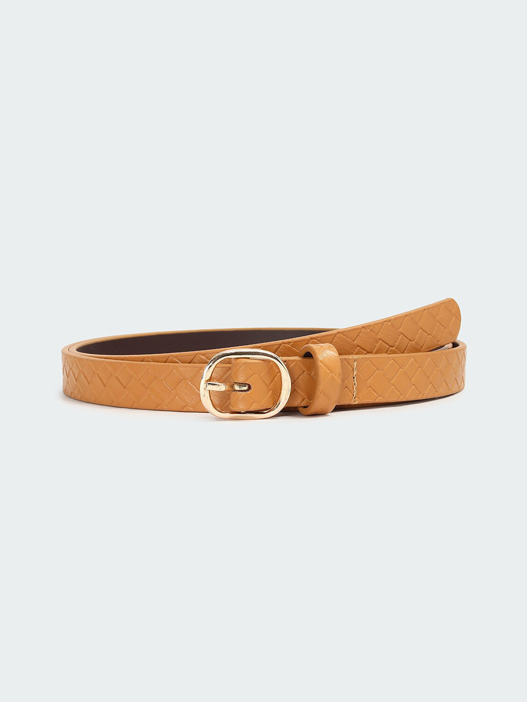 

max Women Textured Slim Belt, Brown