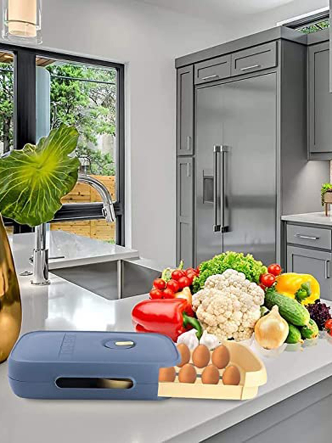 

HomeCloud Grey & Yellow Auto Scrolling Egg Holder