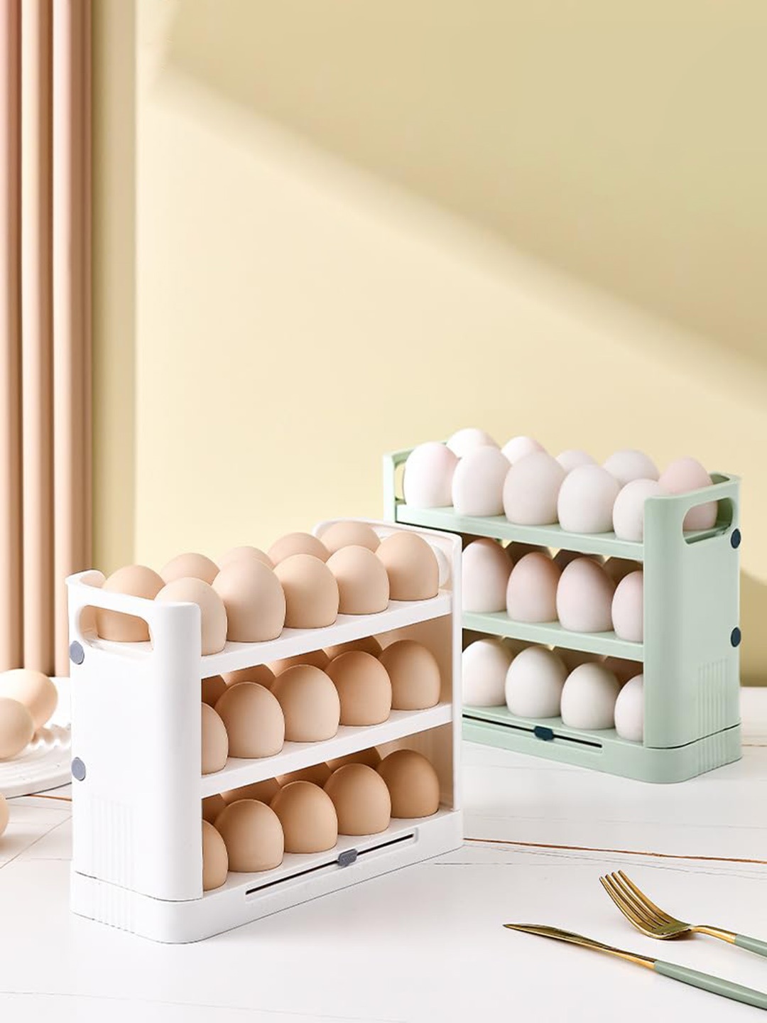 

HomeCloud White 3 Layer Flip Egg Holder