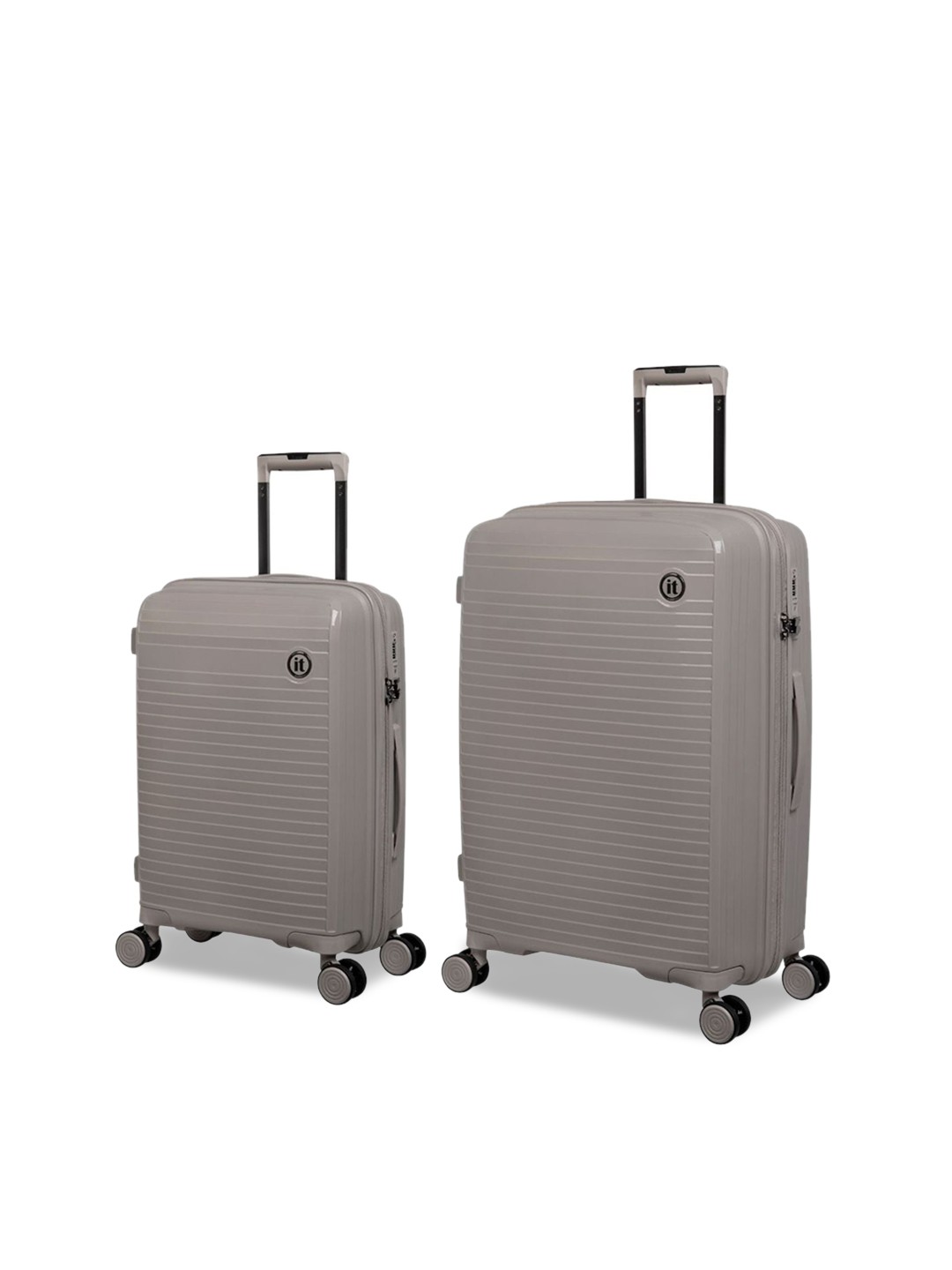 

IT luggage Set Of 2 Spontaneous Hard-Sided 360-Degree Rotation Medium Trolley Suitcase, Grey
