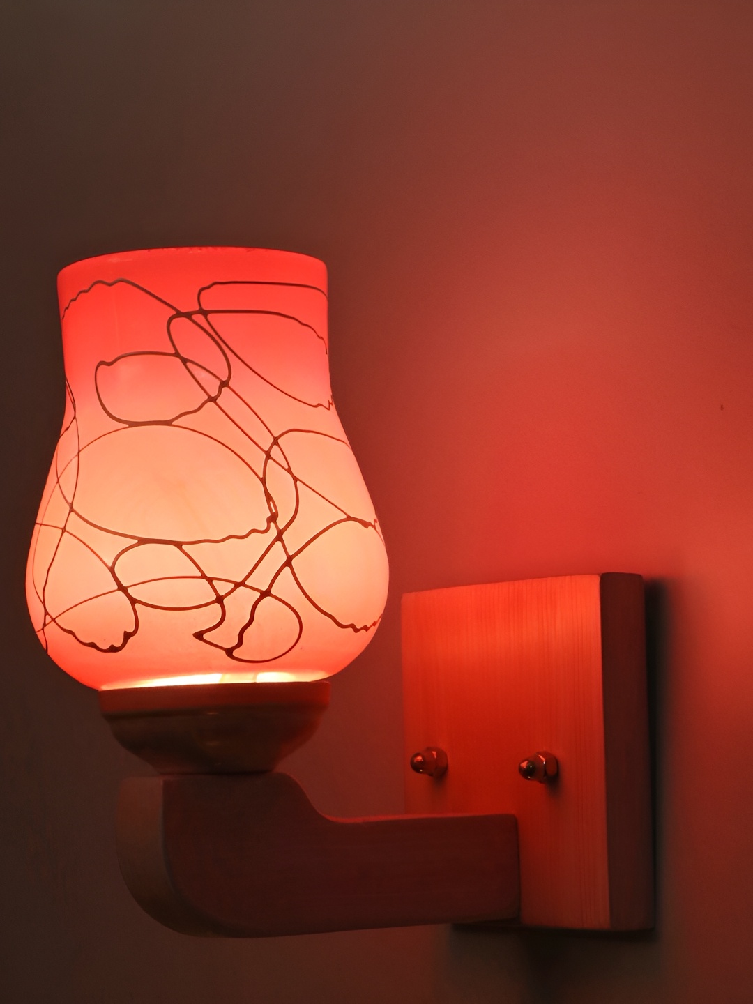 

Afast Pink Printed Glass Wall Lamp