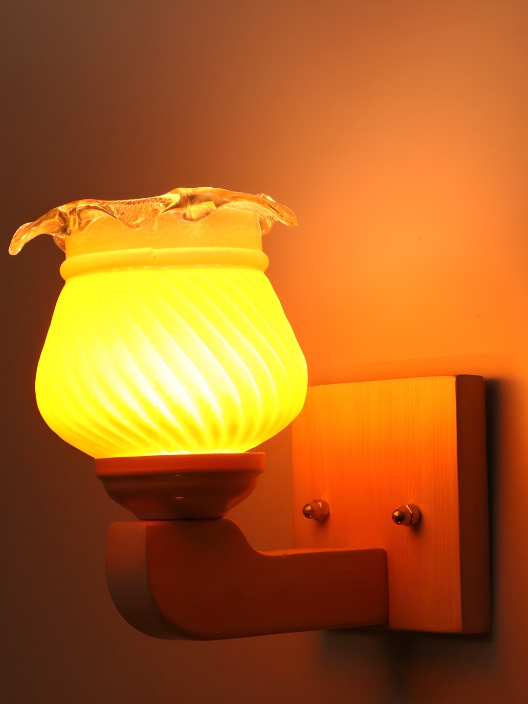 

Afast Orange Glass Textured Contemporary Wall Lamp
