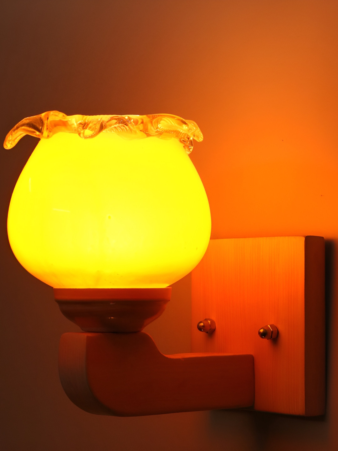 

Afast Orange Abstract Shaped Glass Wall Lamp