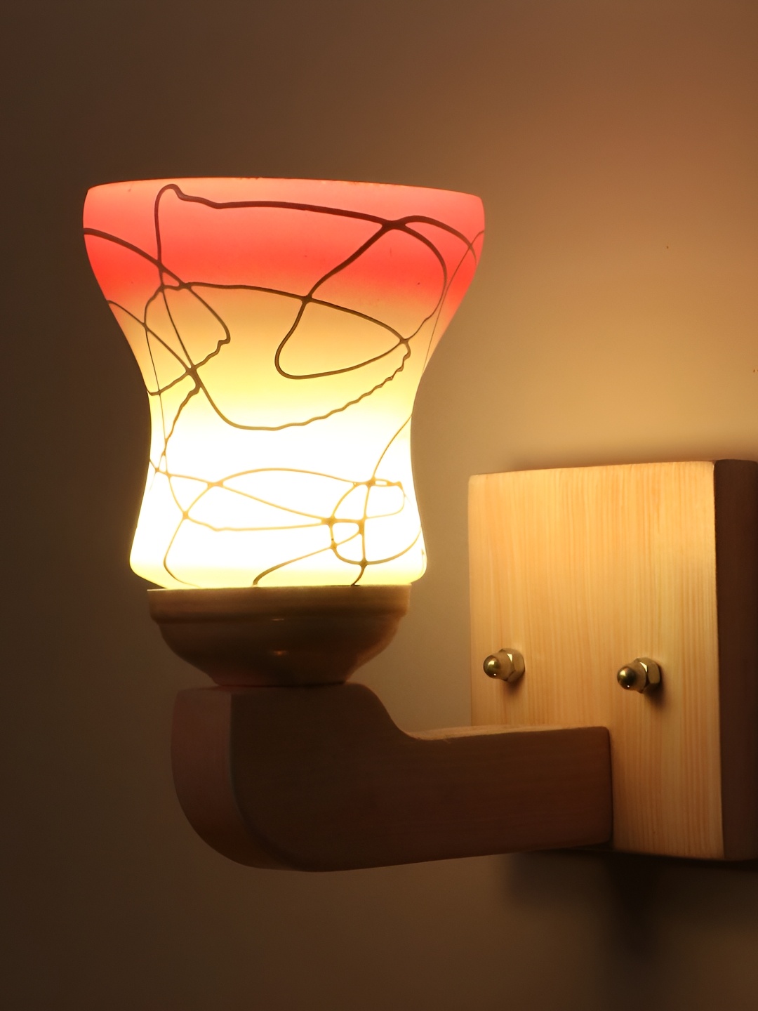 

Afast White & Pink Glass Textured Contemporary Wall Lamp