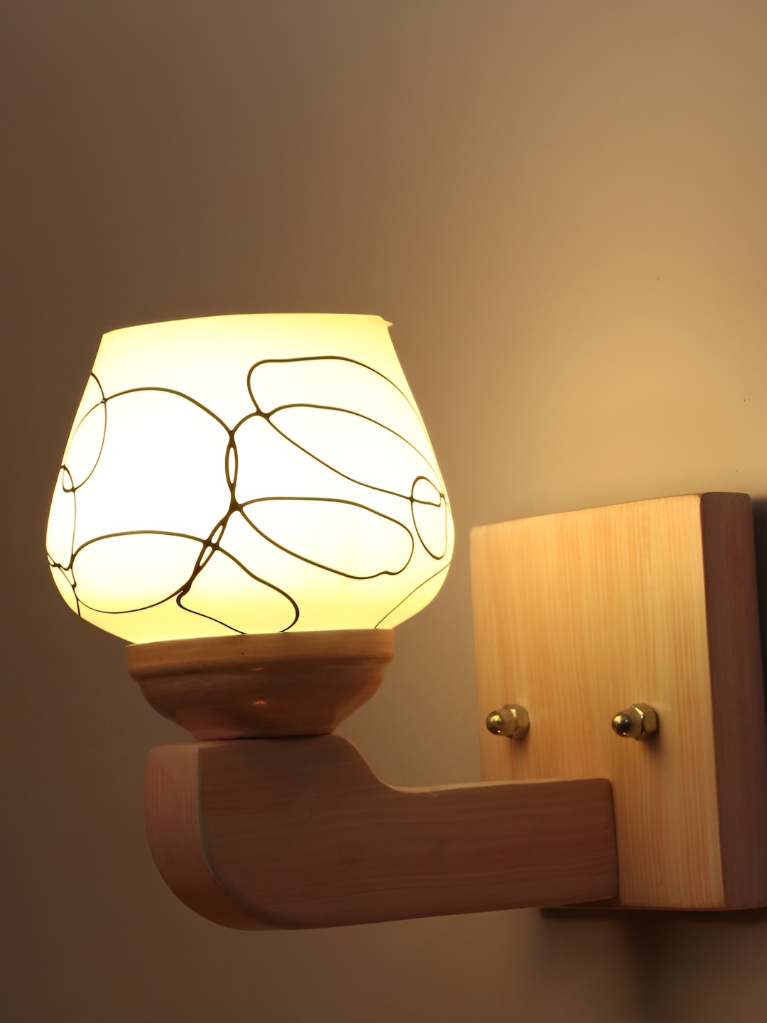 

Afast White & Black Printed Glass Wall Lamp