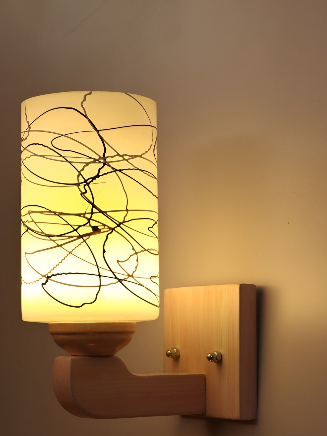 

Afast White Printed Glass Wall Lamp