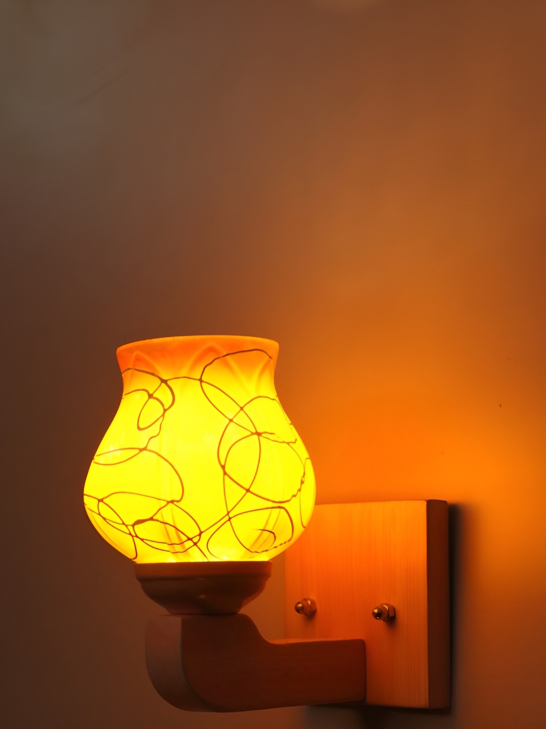 

Afast Red Printed Glass Wall Lamp