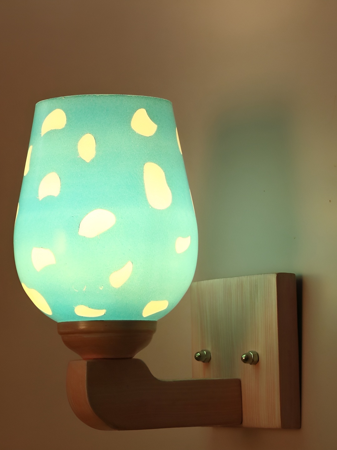 

Afast Blue Printed Contemporary Cylinder Glass Wall Lamp