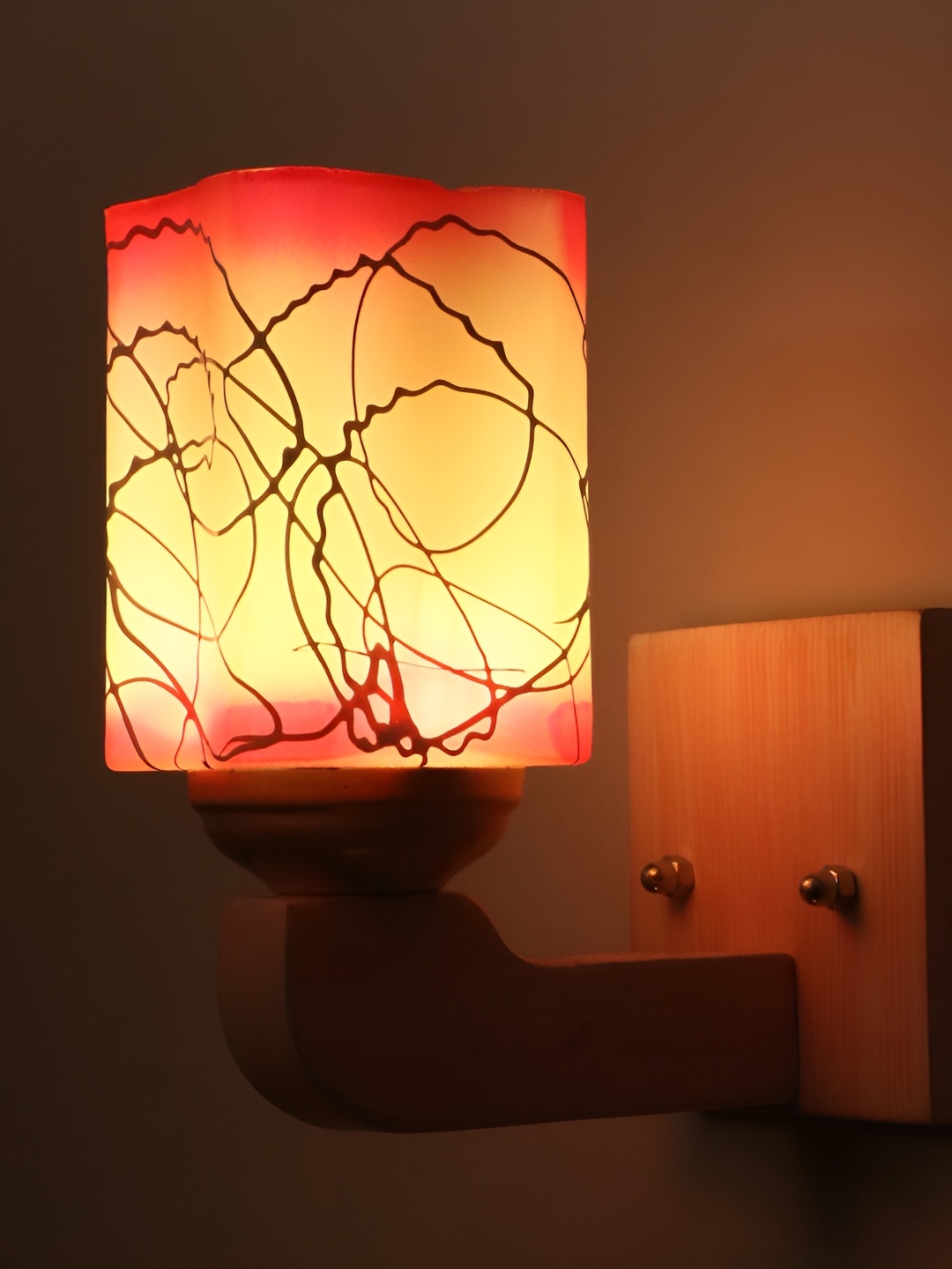 

Afast White & Red Printed Glass Wall Lamp