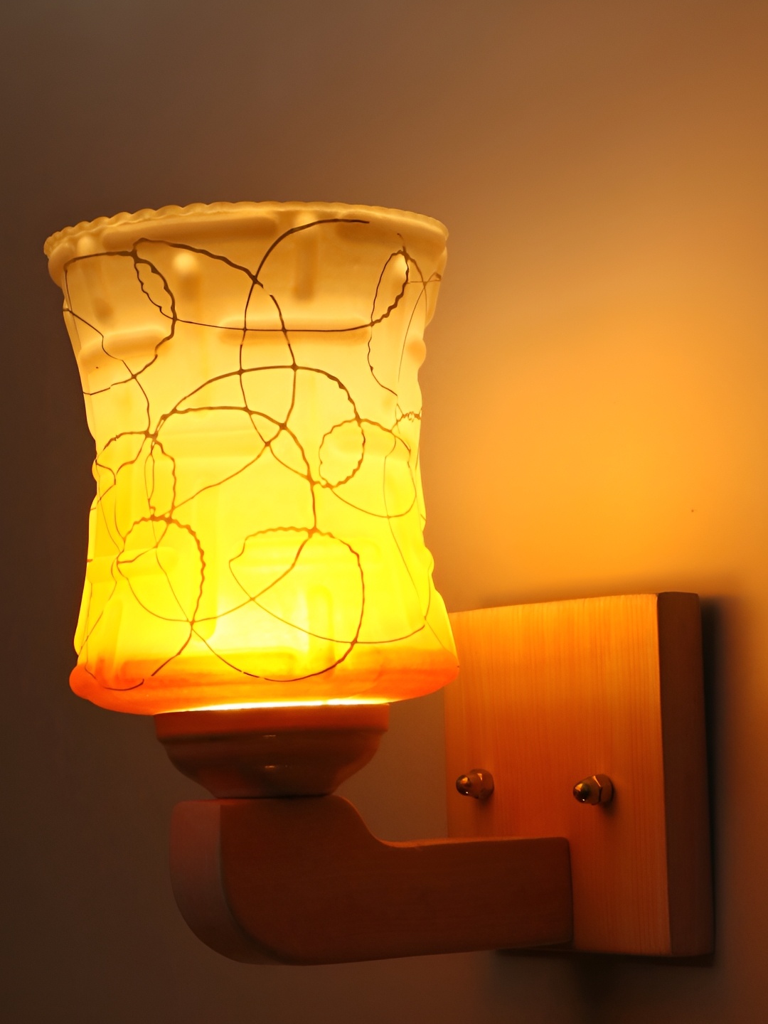 

Afast White & Orange Glass Textured Contemporary Wall Lamp