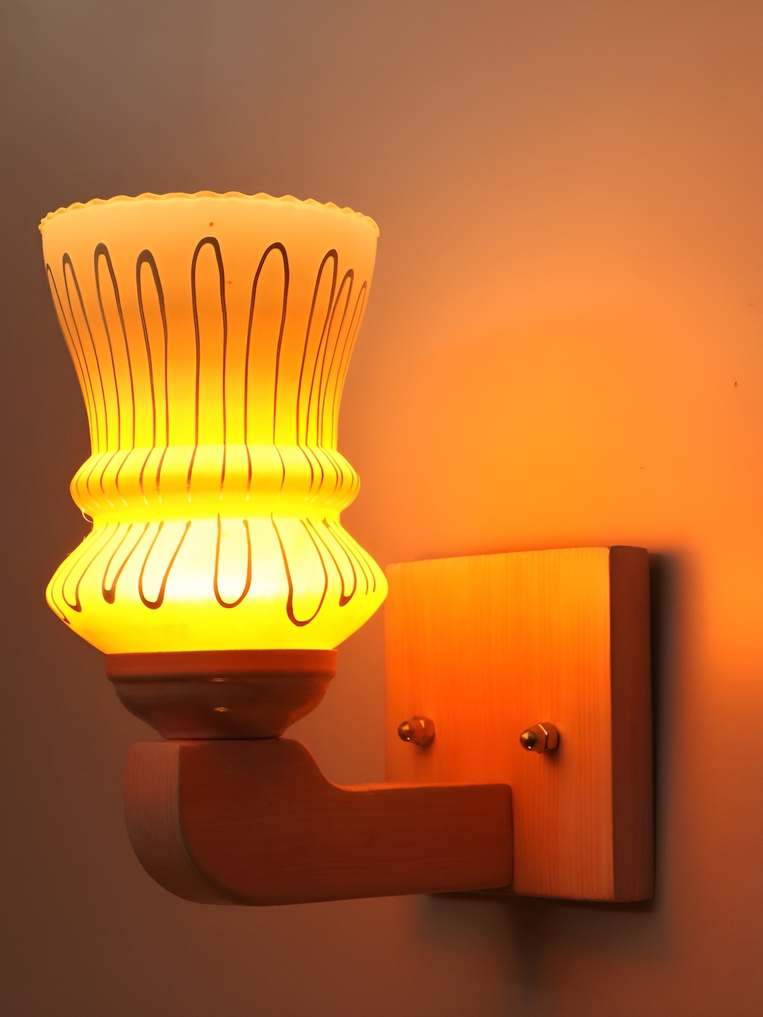 

Afast White & Orange Solid Glass Wall Lamp