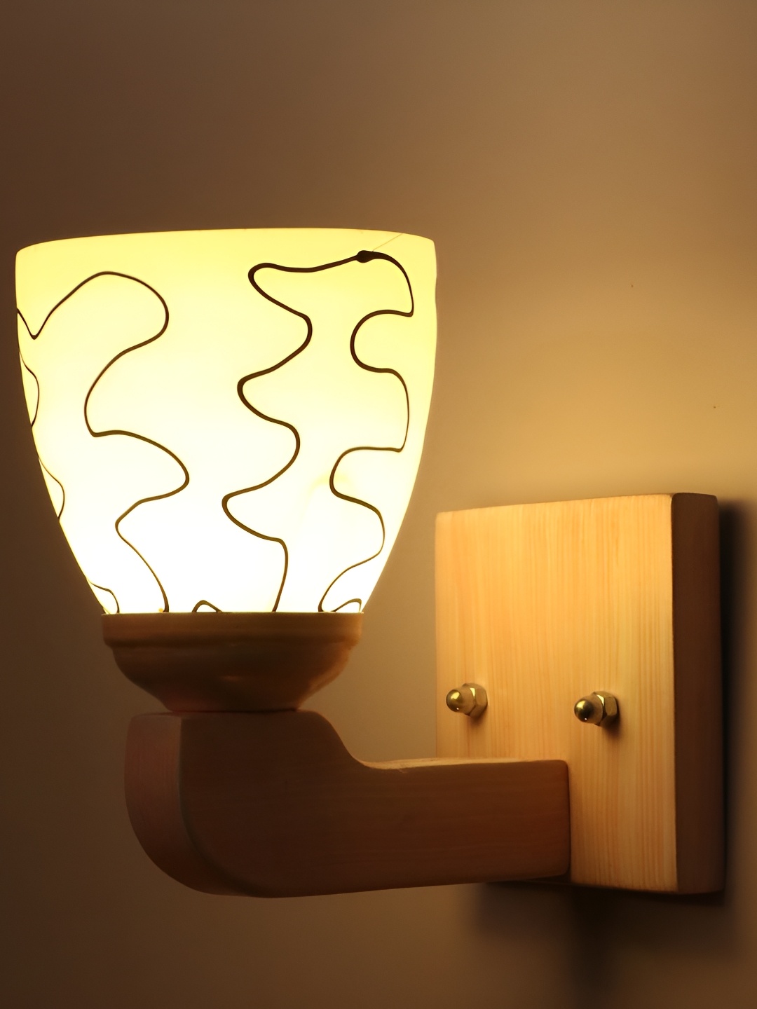 

Afast White Printed Glass Wall Lamp