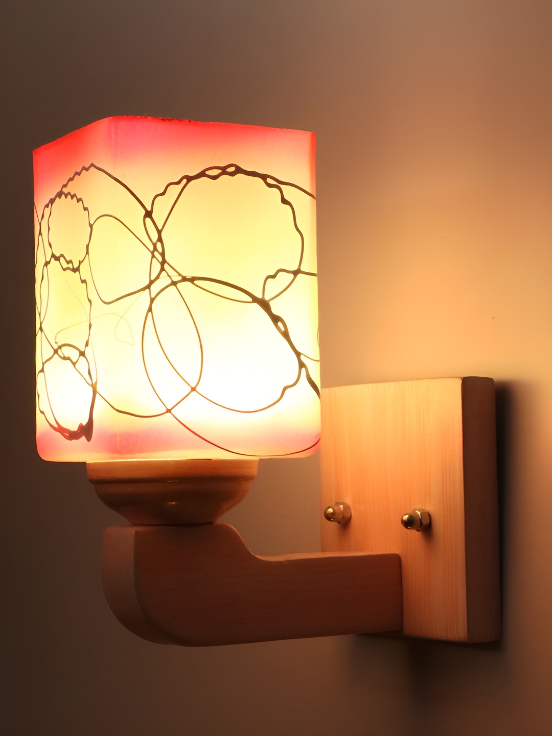 

Afast Orange & White Rectangular Shaped Textured Glass Wall Lamp