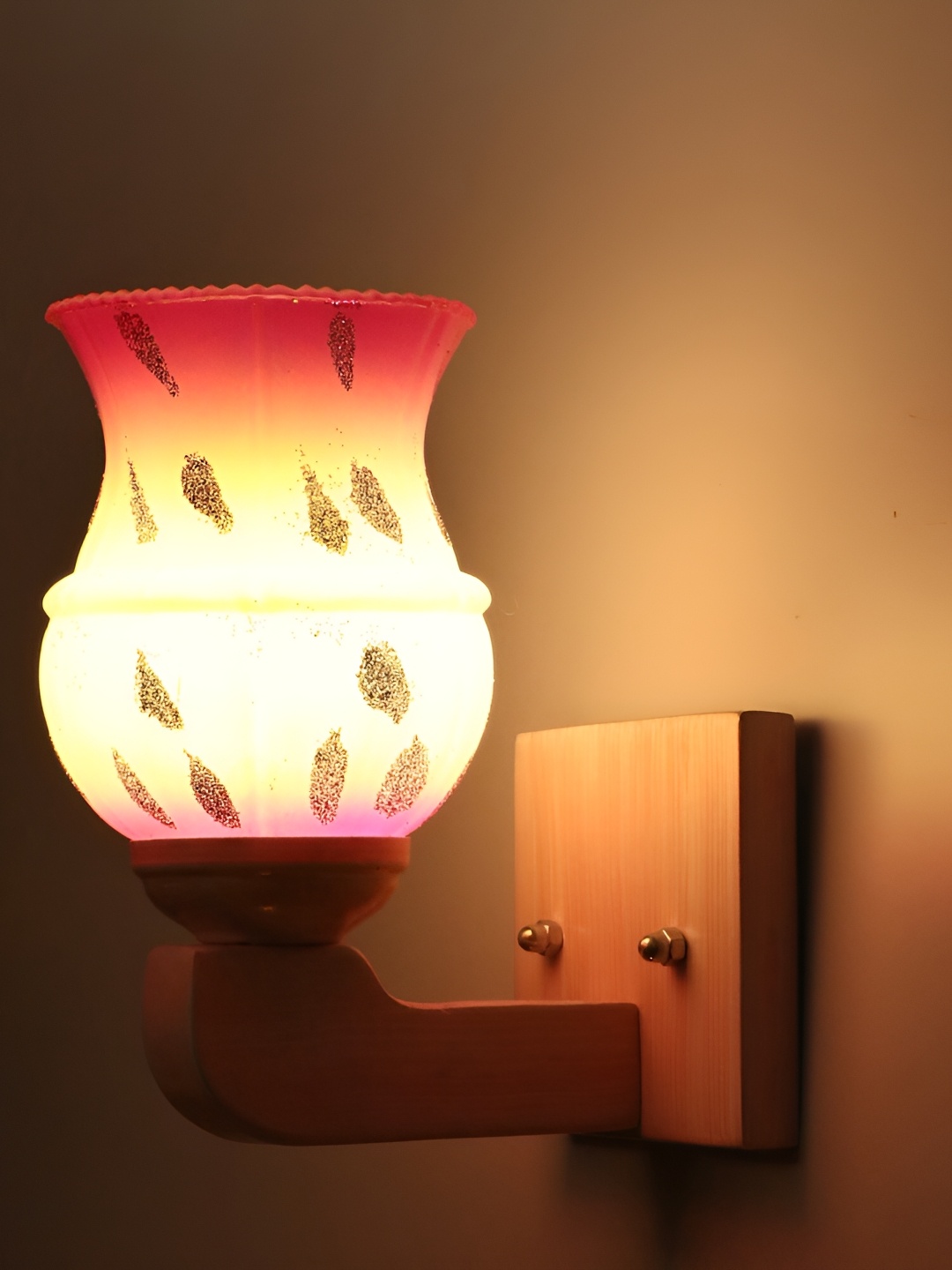 

Afast White & Pink Printed Glass Wall Lamp