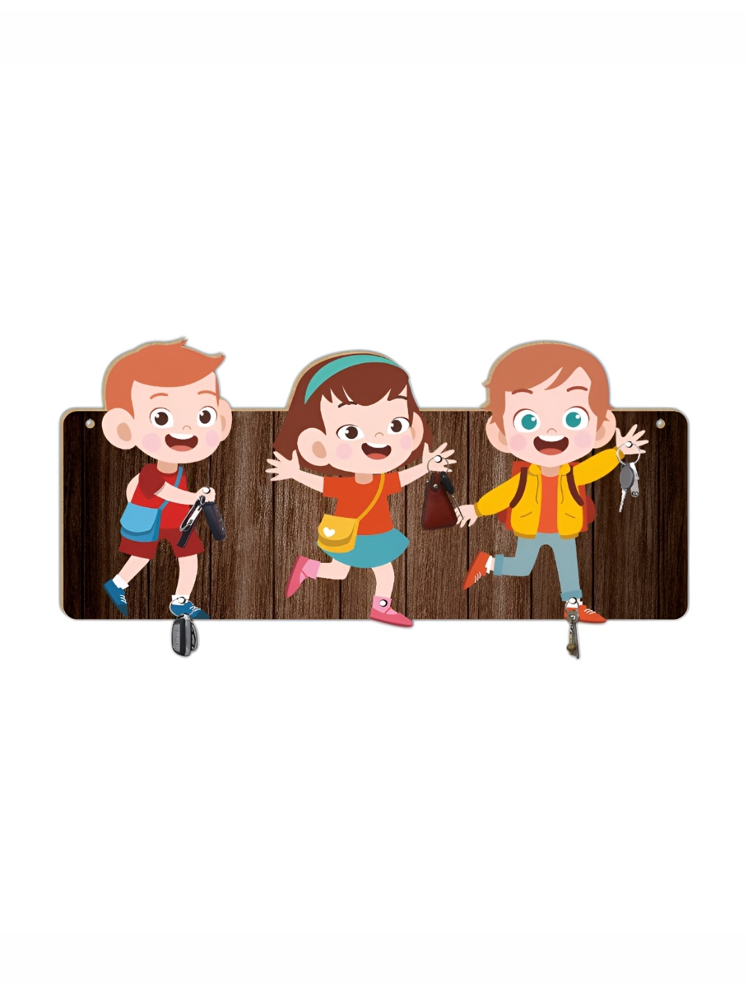 

CVANU Brown Printed Wooden Key Holder