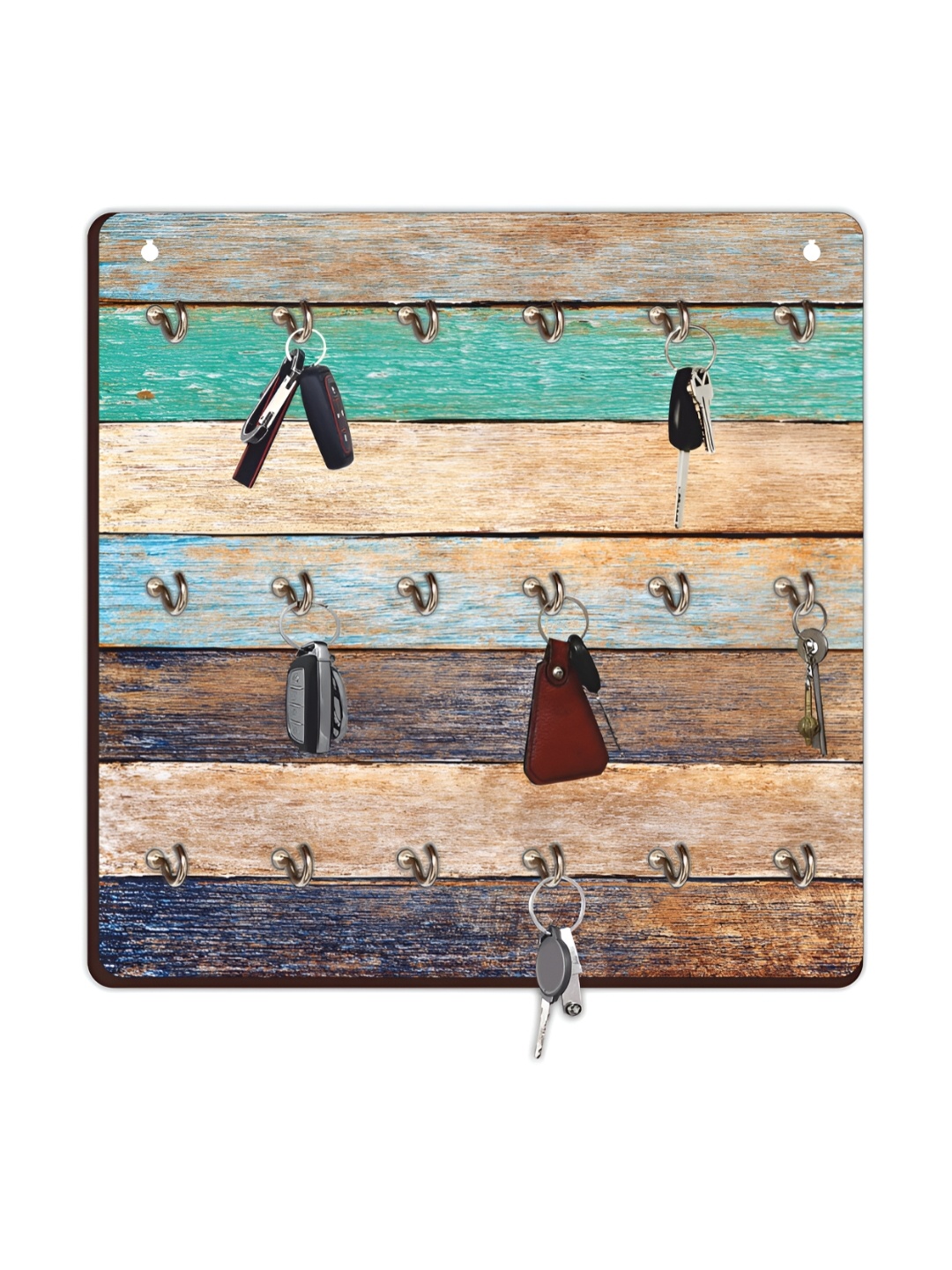 

CVANU Brown Printed Wooden Key Holders