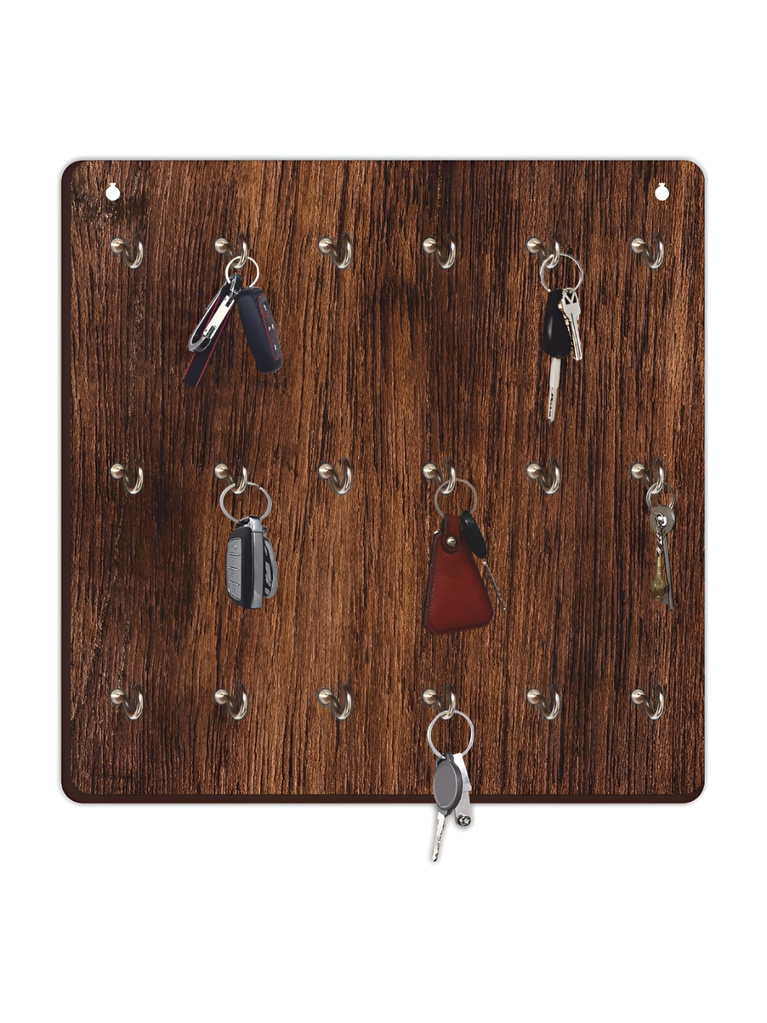 

CVANU Brown Wooden 18 Hooks Key Holders